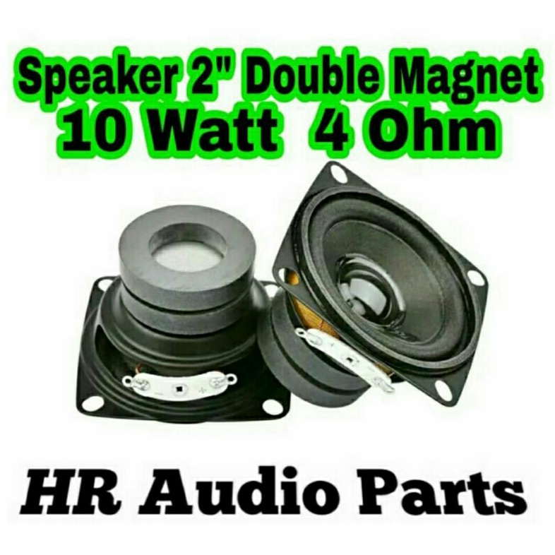 Speaker Mini 2&quot; Inch 10W 4R 4Ohm Double Magnet 5Cm 50mm + Lubang Baut