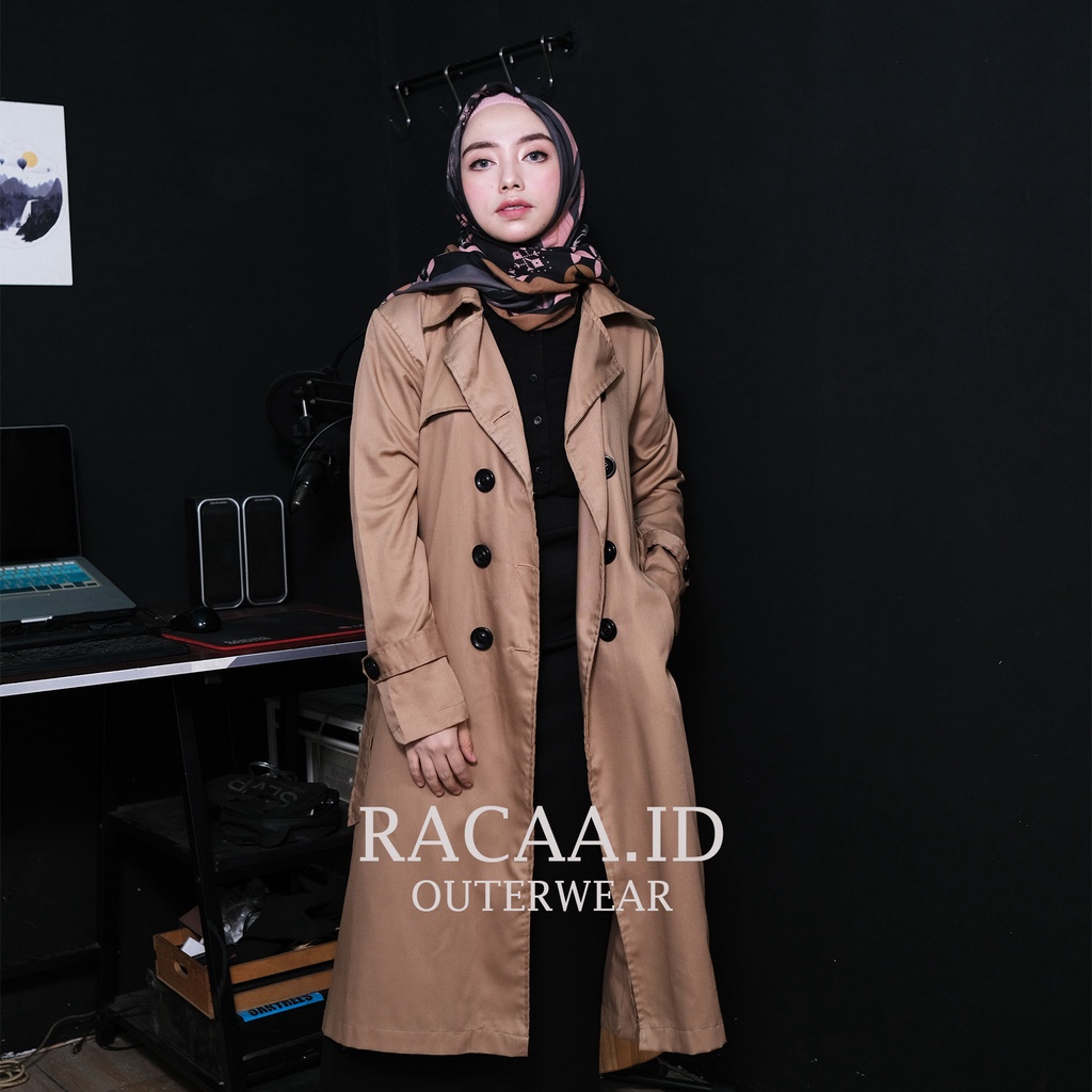 ARUMI MOCCA LONG BLAZER - LONG OUTER -COAT WANITA - LONG CARDIGAN- OUTER WANITA PANJANG- BLAZER WANI