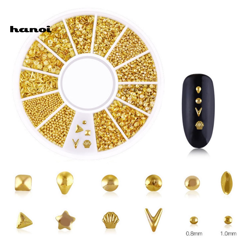 Han 1 Set Ornamen Bintang / Bulan Untuk Dekorasi Nail Art Charms