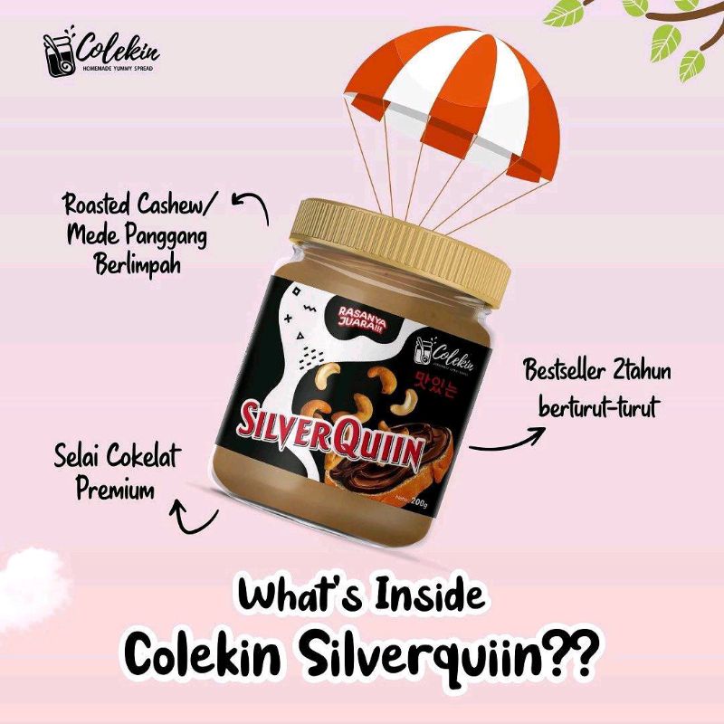 

Colekin - Selai Coklat Topping Kacang Mede Silverquin