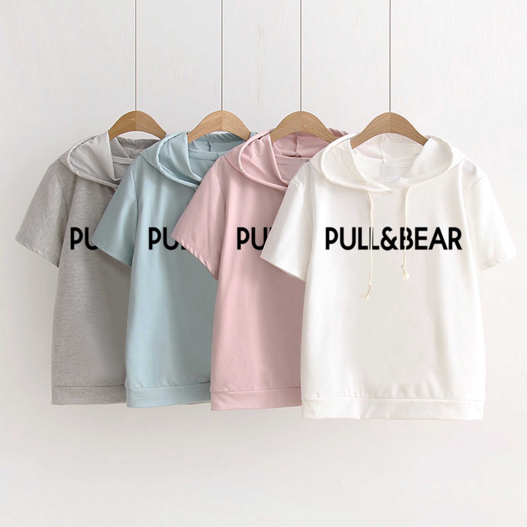 Bess - Sweater Hoodie Crop Murah / Sweater Hoodie Crop Lengan Pendek PULL&amp;BAR