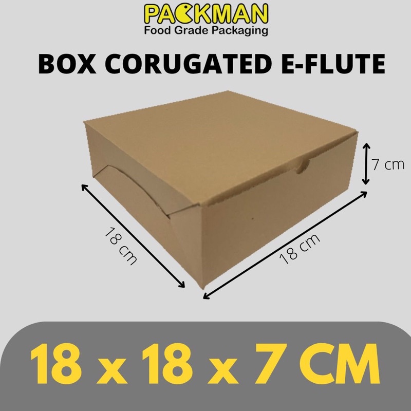 

KARDUS KATERING 18x18x7 / KOTAK MAKANAN / BOX KARTON CORUGATED DIE CUT E-FLUTE / KUE CAKE