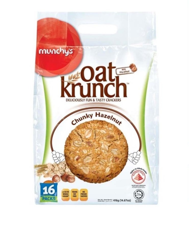 Oat Krunch Munchys Chunky Hazelnut 416 gr Munchy's Kacang Hazel