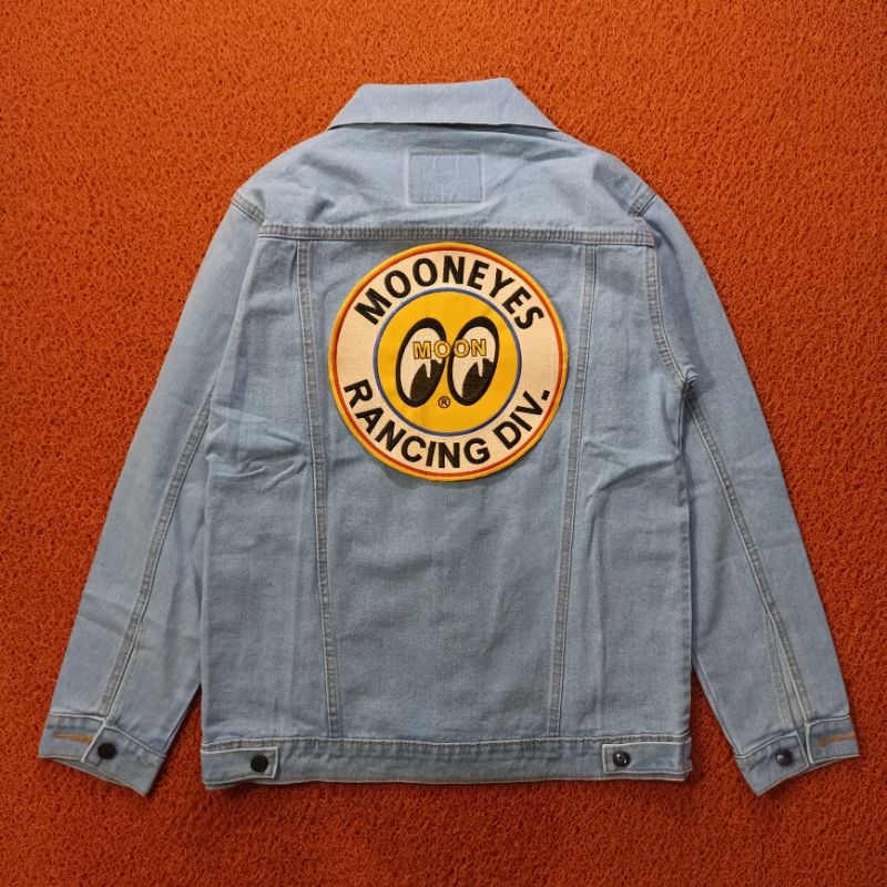 BACKPATCH BORDIR MOONEYES / VESPA EMBLEM UKURAN BESAR UNTUK DI BELAKANG JAKET GROSIR