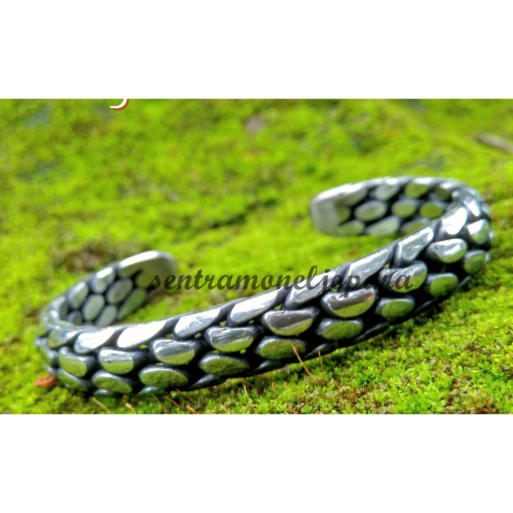  gelang  anyam besi putih  gelang  papua stainless monel 