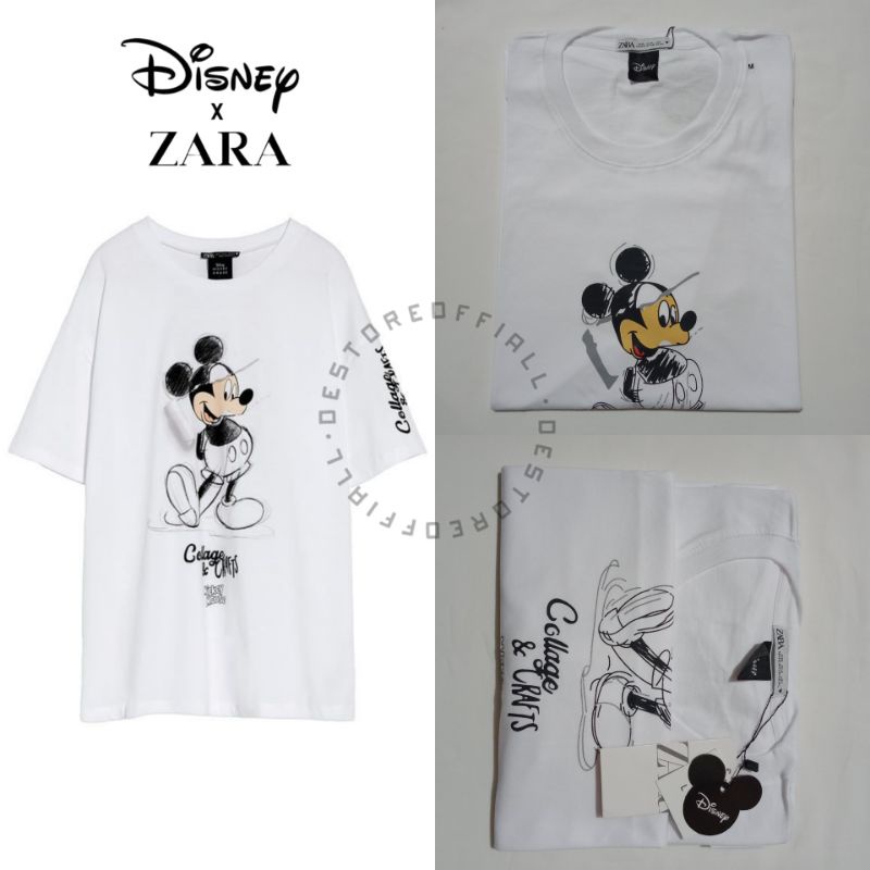 TSHIRT | KAOS CASUAL ZARA COLLAGE & CRAFTS MICKEY MOUSE FULL AKSESORIS