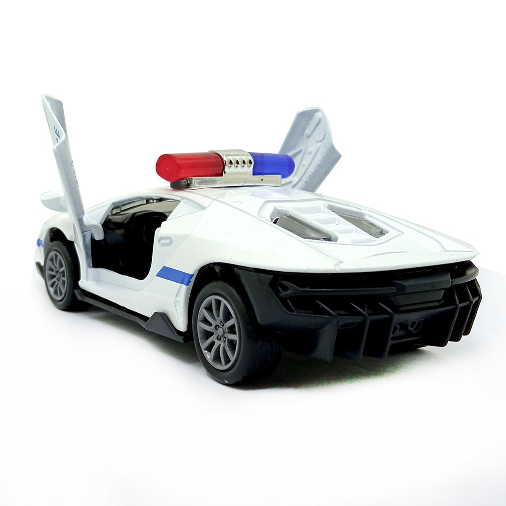 Toy Addict Lamb0rghini Police Car Putih Diecast Mainan Mobil Polisi