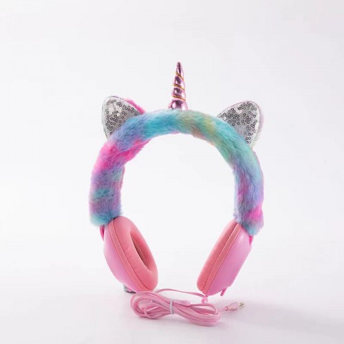 HGM-021 Headset Bando Karakter Tanduk Unicorn Lucu dan Telinga Bulu - Bulu Halus Lembut Lucu untuk