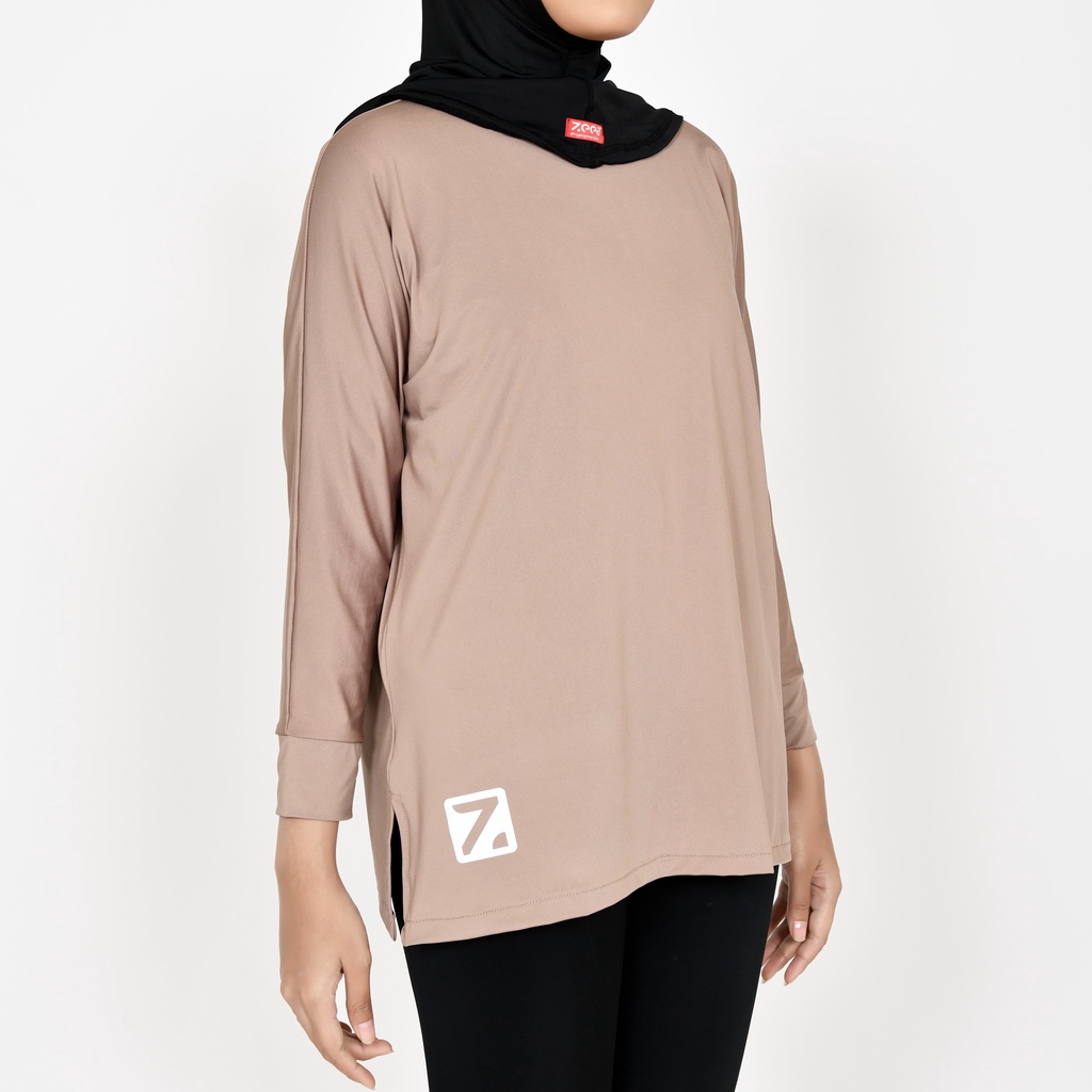 Zeea Sport Inner Baju Panjang Farah Terbaru-Cokelat Susu