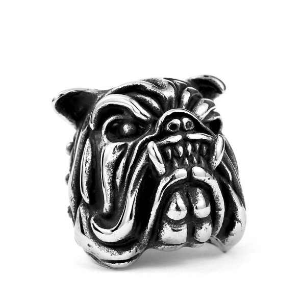 SEUSUK  Perhiasan Cincin Punk Vintage Retro Desain Bulldog untuk Pria