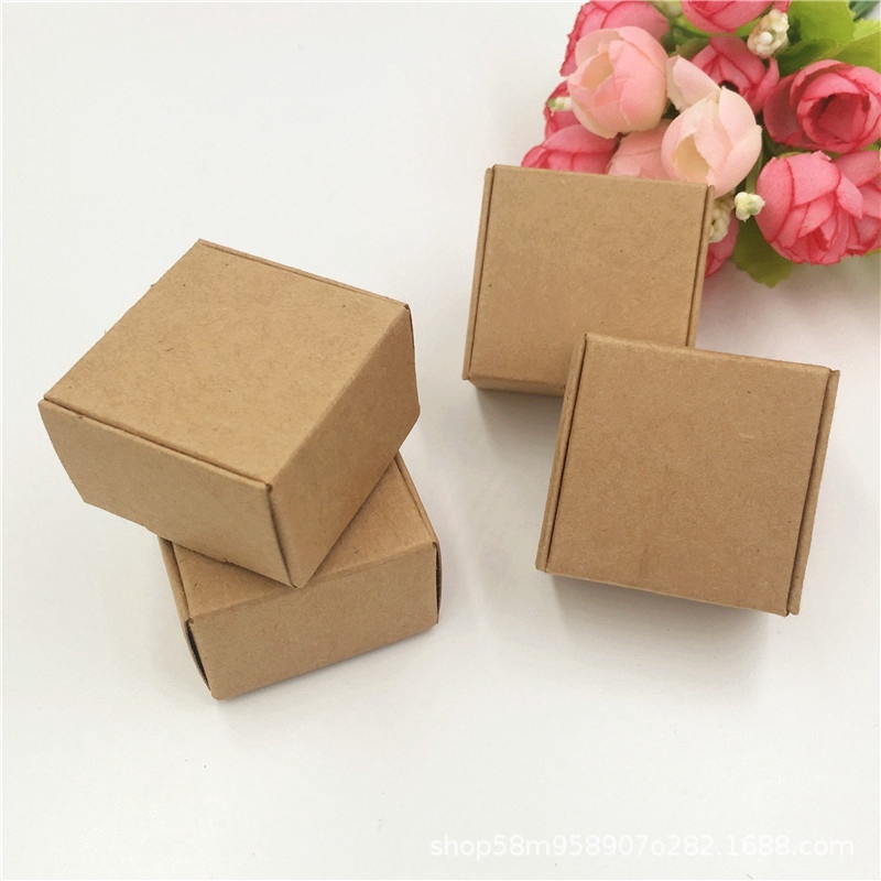 50pc Cardboard Mini Box SIZE 5.5cmx5.5cmx2.5cm DIY Kraft Paper Box Soap Box Jewelry Packing Gift Box