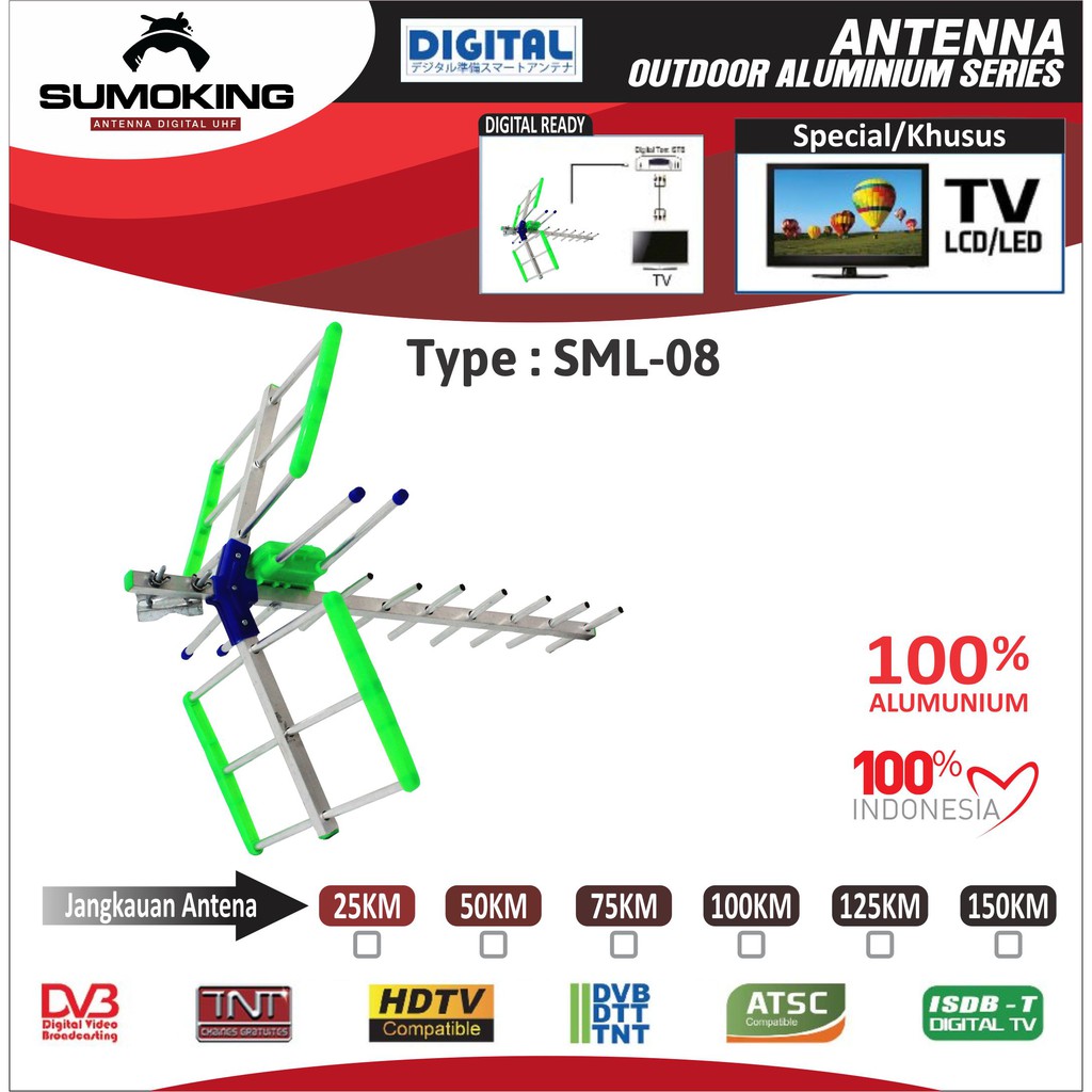 Sumoking Antena DIgital TV Outdoor Mini Antena Luar SML-08
