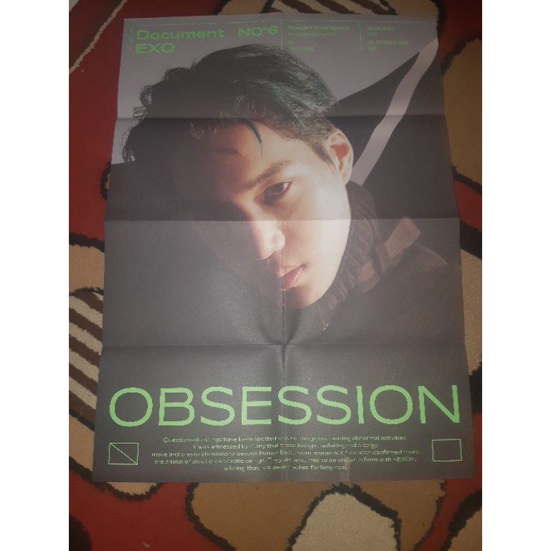 EXO OBSESSION EXO VER KAI FOLDED POSTER BAEKHYUN PHOTO SLIDE