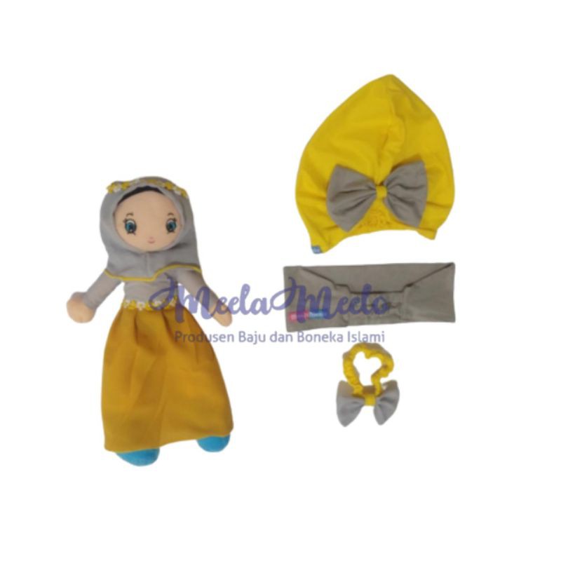 paket maianan anak boneka muslimah lucu boneka edukasi anak hijab baju lepas pasang isi 4 pcs murah