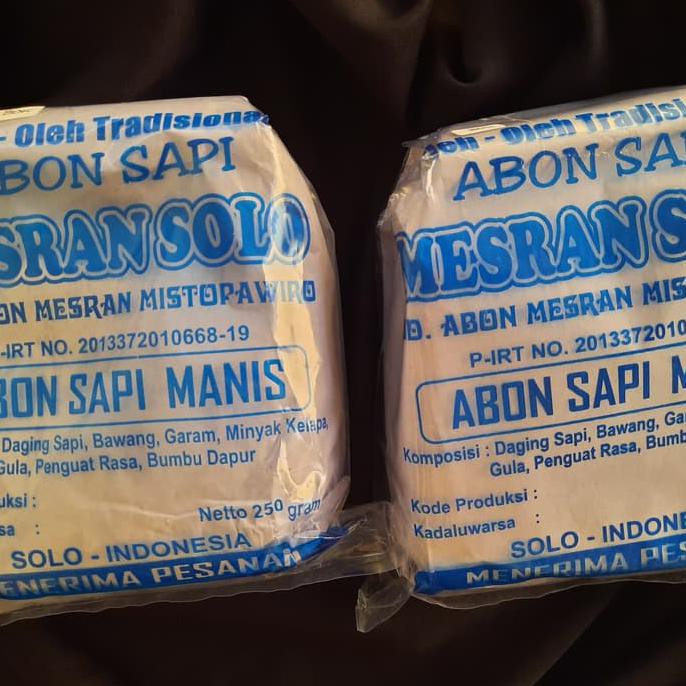 

Abon Sapi Manis Mesran Paket Beli 2 Lebih Murah