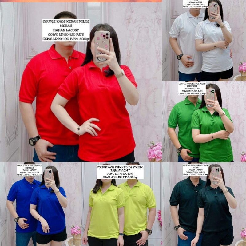 GKP-COUPLE KAOS KERAH POLOS / COUPLE KERAH / KAOS KERAH / BAJU PASANGAN