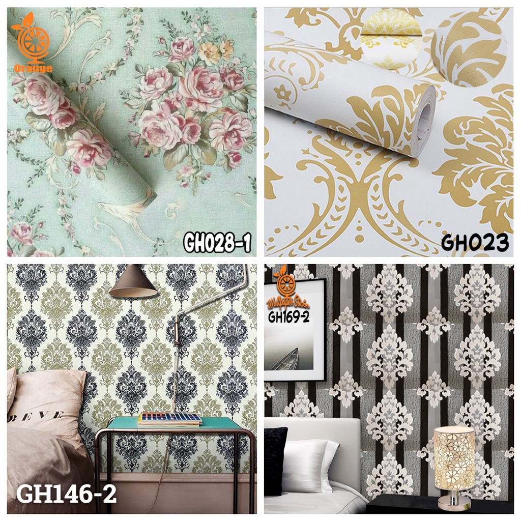 Wallpaper Stiker Motif Shabby Wallpaper Dinding Shabby Hijau Tosca ...