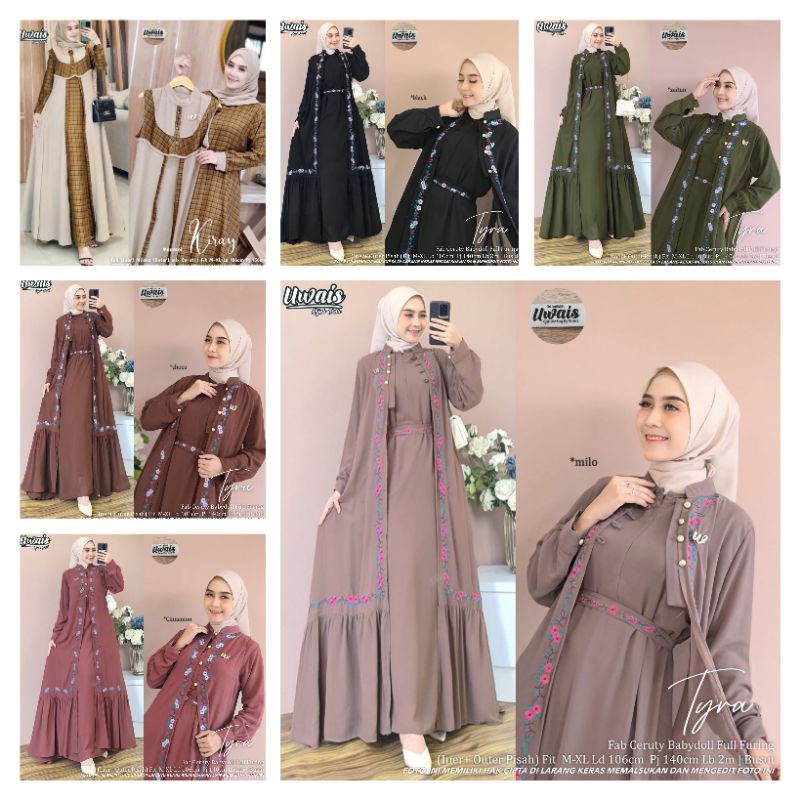 Jual Kiray + Tyra gamis terbaru by uwais ORI solo berlabel | Shopee