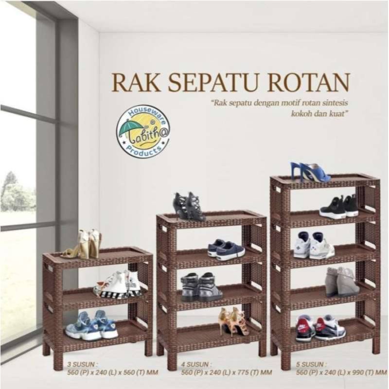 RAK SEPATU PLASTIK TABITHA RAK SEPATU ROTAN RAK SEPATU PLASTIK MINIMALIS