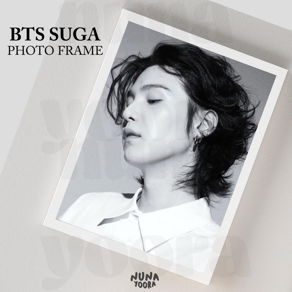 BTS SUGA AESTHETIC FRAME PHOTO WHITE