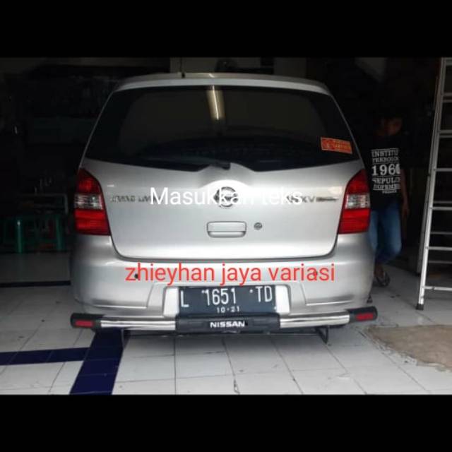 livina bemper belakang besi stainless.