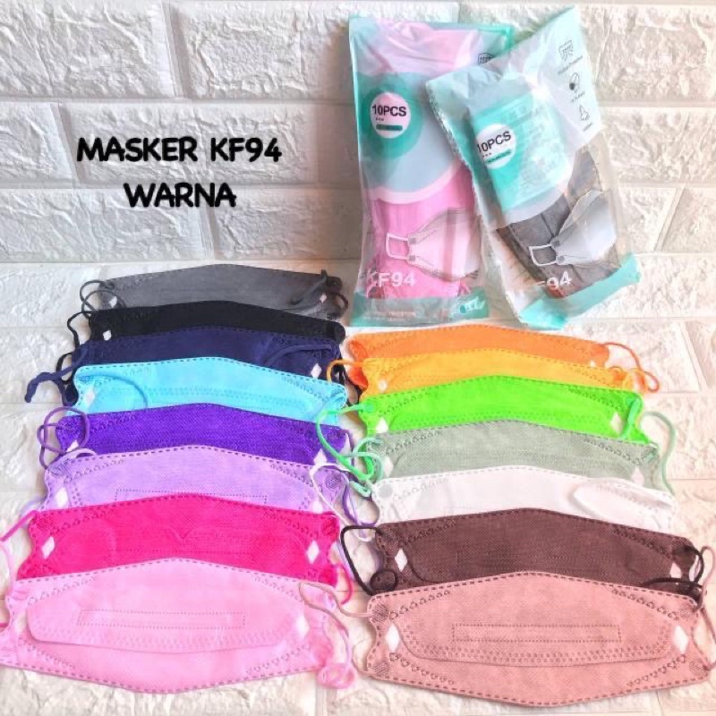 MASKER KF94 PUTIH HITAM MIX WARNA TERMURAH / MASKER KF 94 NON MEDIS NON WOVEN