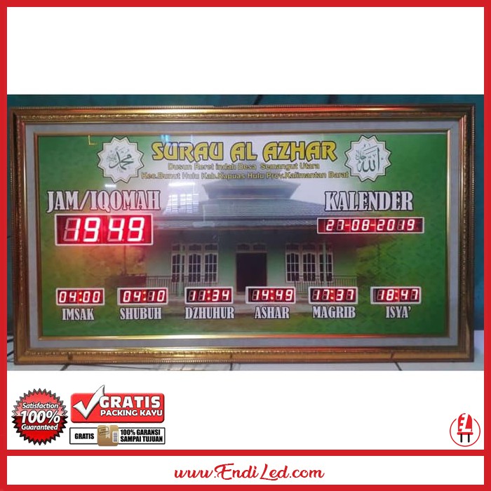 Jam jadwal sholat masjid digital otomatis 50x100cm