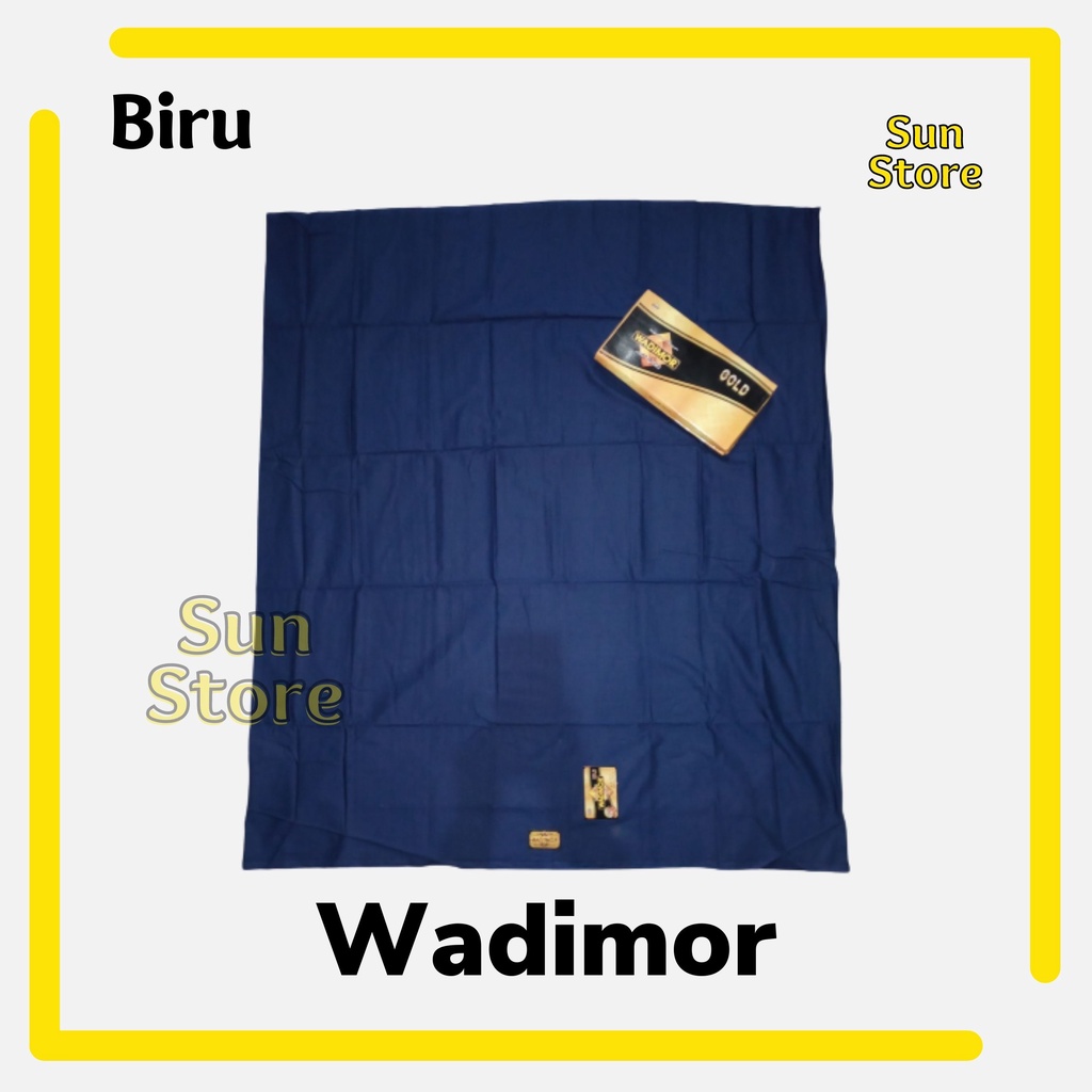 Sarung Tenun Wadimor Polos Non Tumpal Warna Biru Original Premium