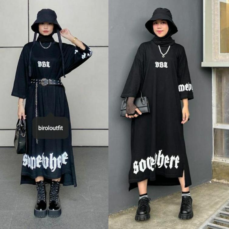 Serbuuuu.. NARUMI DRESS SHIRT OVERSIZE/long dres/dres kaos/dres oversize