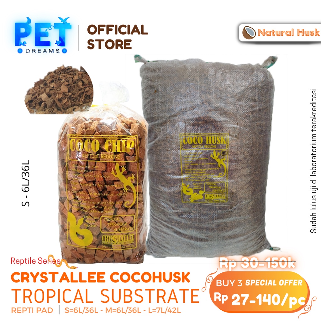 PROMO COCO HUSK COCO CHIP COCO PEAT COCO STICK ALAS KANDANG REPTIL PLANTATION SOIL REPTILE SABUT KELAPA BEDDING SULCATA TORTO KADAL