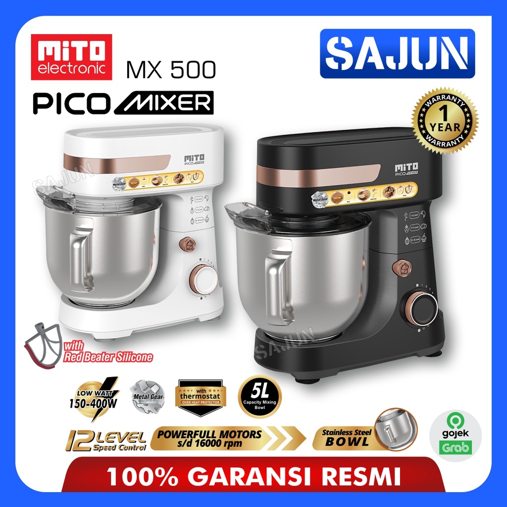 Mito Stand Mixer PICO MX 500 Pengaduk Adonan Kue 5 Lt MX500 MX-500