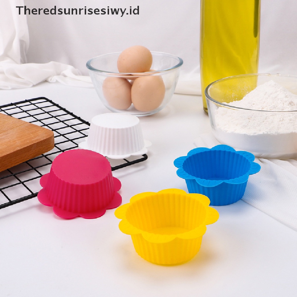 # Alat Rumah Tangga # 1pc Cetakan Kue Muffin Bentuk Bunga Matahari Bahan Silikon