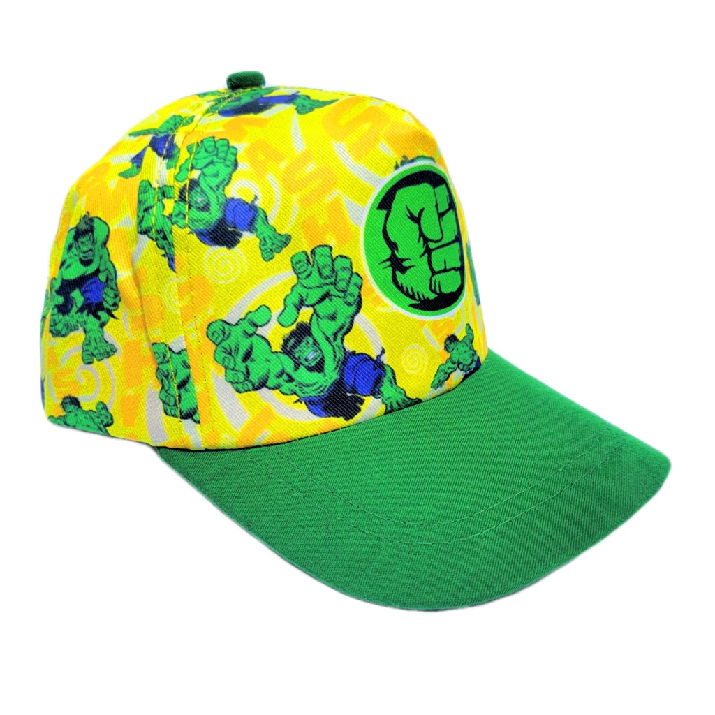 Topi Anak Laki Laki Perempuan Cowok Cewek Baseball Snapback Gambar Motif Karakter Marvel Hulk Full Print Sublim Keren Lucu TK SD Usia Umur 1 2 3 4 5 6 7 8 9 10 Tahun Topi