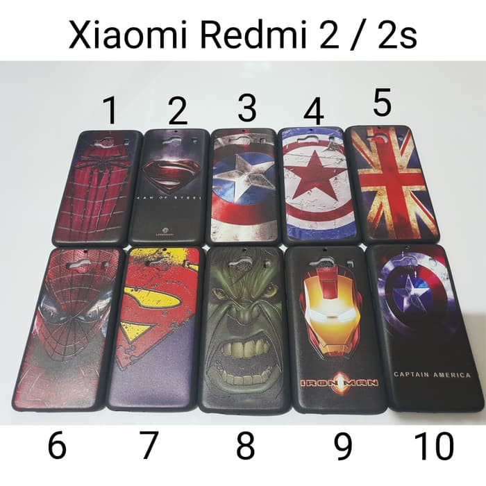 LK- Case Hitam Superhero Xiaomi Redmi 2   Soft Case Xiaomi Redmi 2s