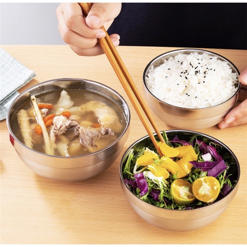 Mangkok Stainless Korea dengan 3 ukuran/ Korea Stainless Bowl