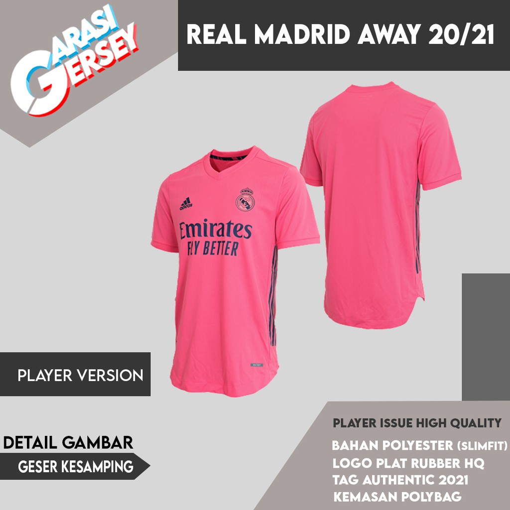 Jersey Sepak Bola Real Madrid Away 2020 2021 Player Issue Heatready Adizero Climachill