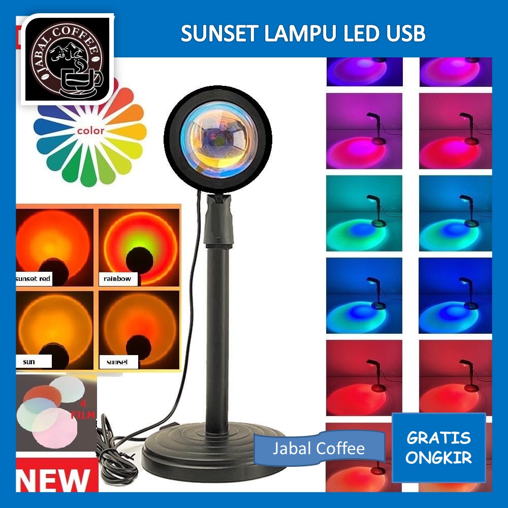 Lampu Sunset Proyektor Matahari / Sunset Lamp LED USB / Lampu Tidur