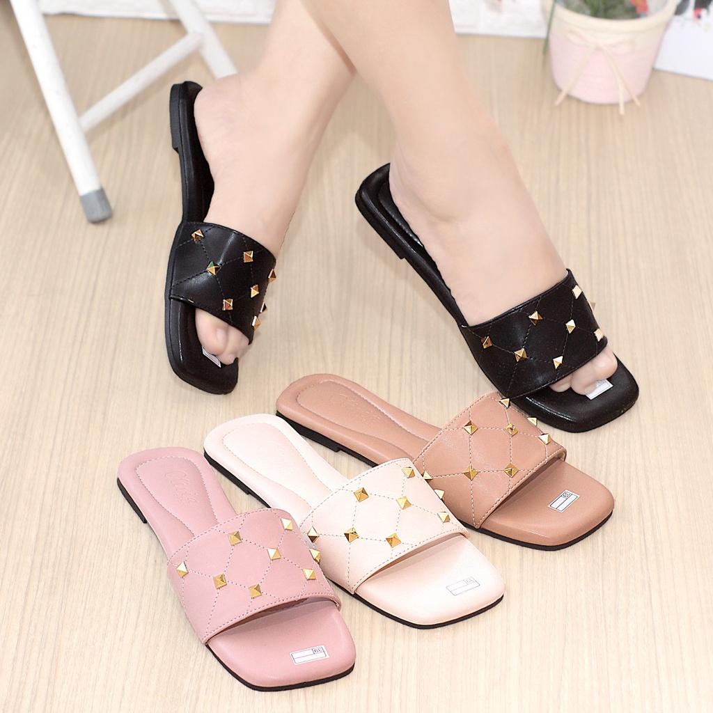 Sandal wanita flat korea terbaru model kokop - ADELINE 01