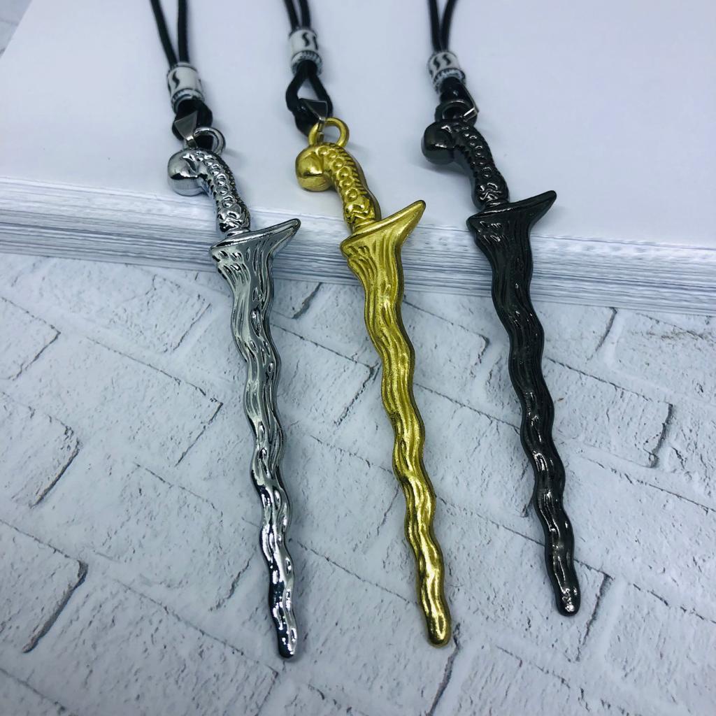 Kalung Pria Keren Kalung Tali Original Bandul Keris 3d Kalung Pria Hitam