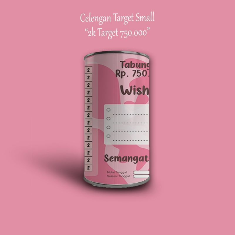Celengan Target Viral 2k Target 750k Celengan Target Full Kaleng Celengan Target Murah Buka Tutup