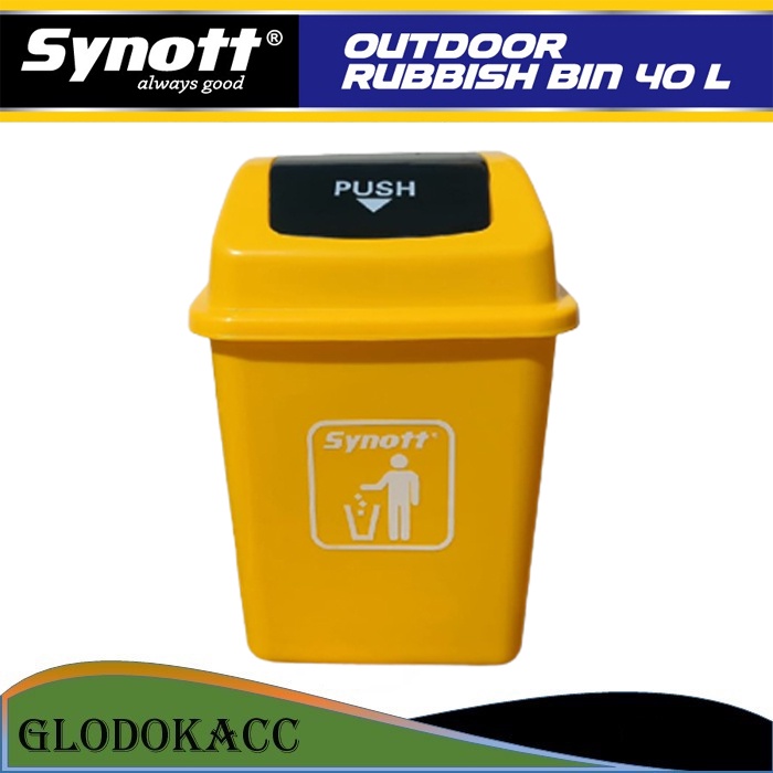 Tempat Sampah Dustbin 40 Liter Industrial Grade Plastic PP / Synott Tong Sampah Tutup Goyang