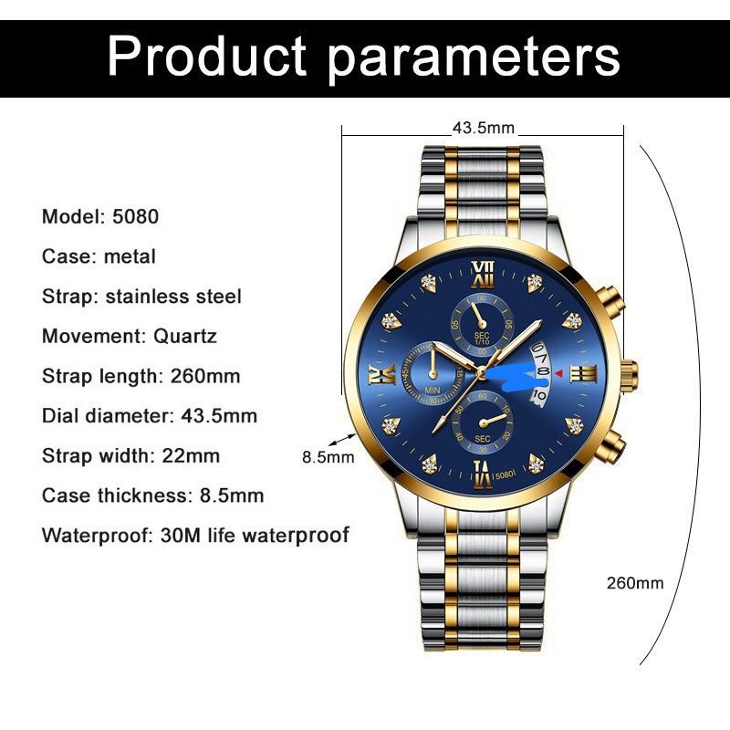 (BISA COD) Jam Tangan Pria FINITE Anti Air + Anti Gores Kronograf Quartz Business Waterproof Kalender Quartz Watch