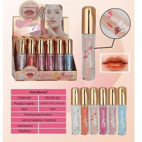 [PER 6 PCS] LIP GLOSS KISS BEAUTY WATER LIGHT NO.70152-03