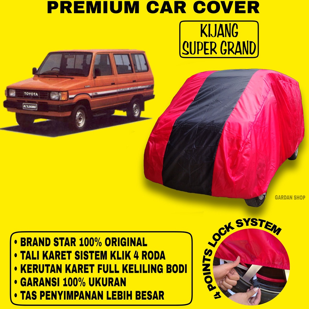 Body Cover KIJANG SUPER GRAND MERAH HITAM Penutup Bodi Mobil Kijang Super Grand Waterproof PREMIUM