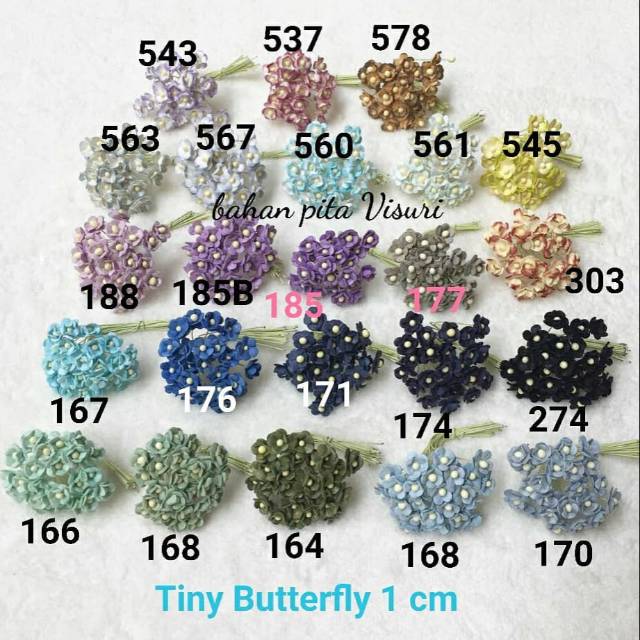 Paper Flower Tiny Butterfly 1cm Seri C