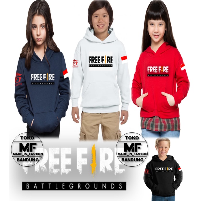 Jaket hoodie  sweater  Freefire Anak &amp; dewasa terbaru / Jaket hoodie  pria &amp; wanita /Jaket Sweater Hoodie Freefire  Distro Premium terbaru