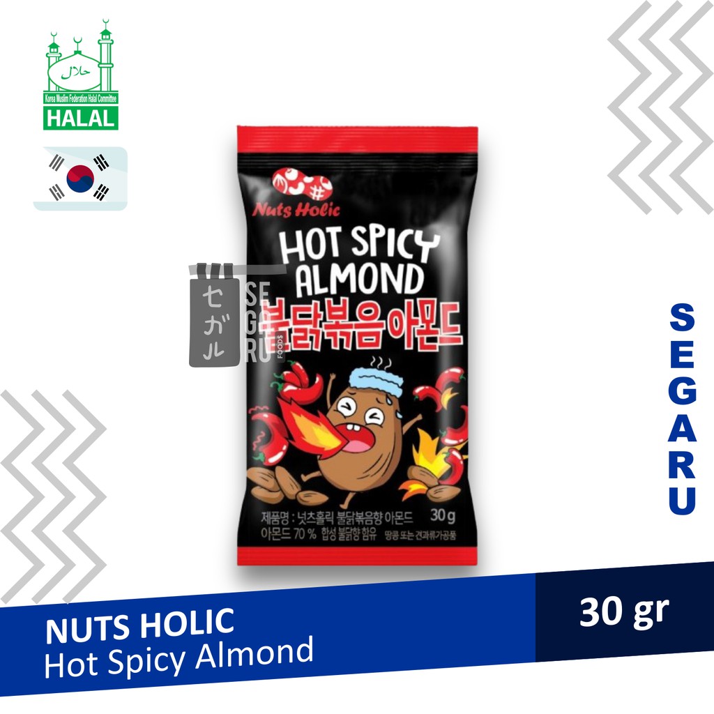 Nuts Holic Hot Spicy Almond | Snack Korea Kacang Almond Halal 30gr