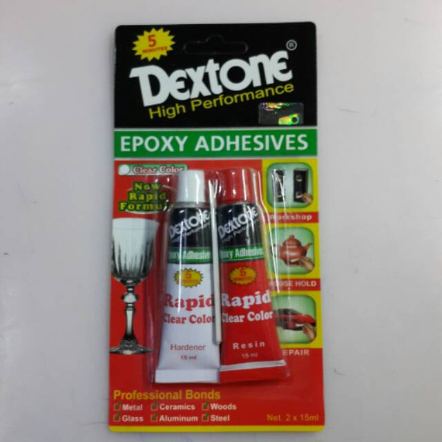 

Lem besi plastic steel epoxy dextone bening clear 5 menit
