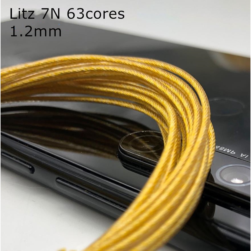 Litz Kabel Headphone Od 1.2mm Single Strand 63 Core 7n Bahan Tembaga Lapis Emas