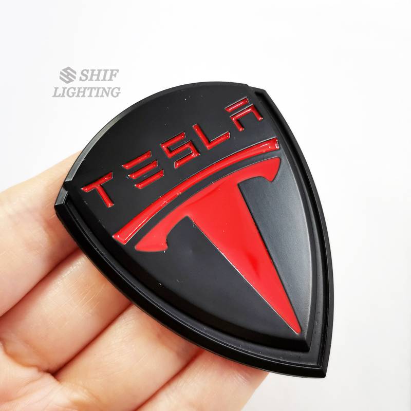 1Pc Stiker Emblem Logo TESLA Bahan Metal Untuk Dekorasi Mobil TESLA